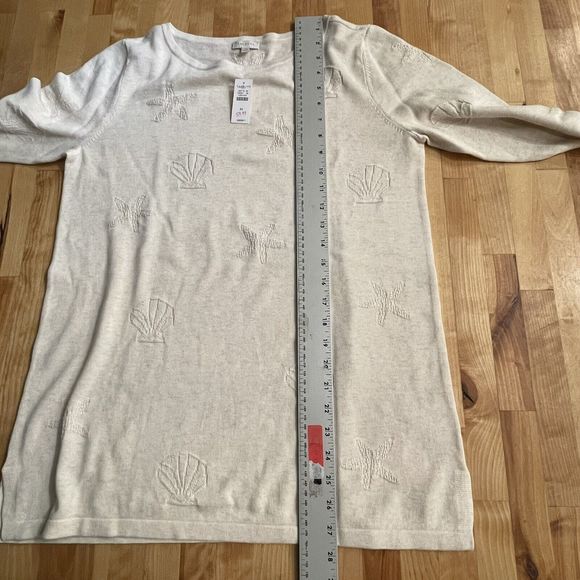 Talbots Sweater Lightweight 3/4 Sleeve Sea Shells Women’s Medium NWT - Picture 13 of 14